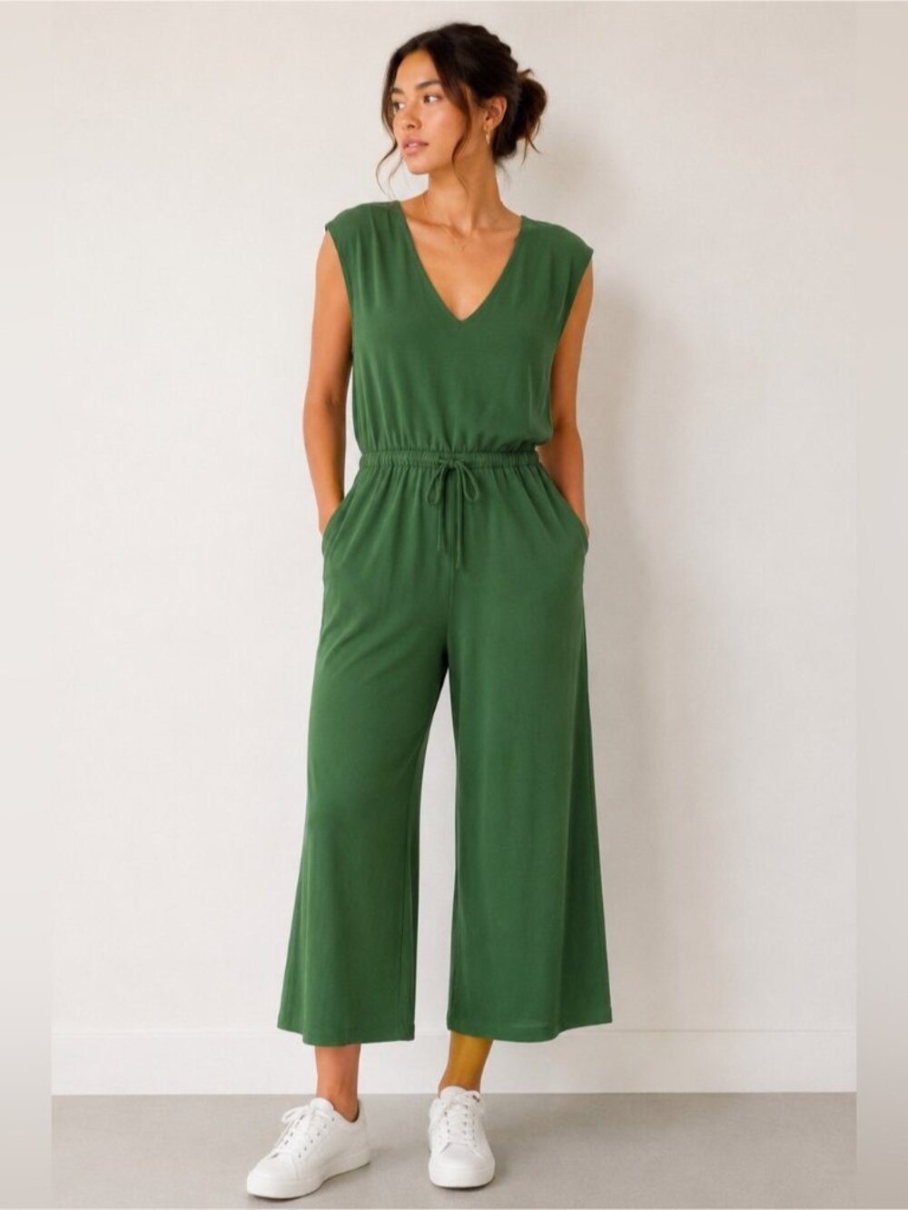 Kit and Ace Green Sleeveless Wide Leg Jumpsuit XL